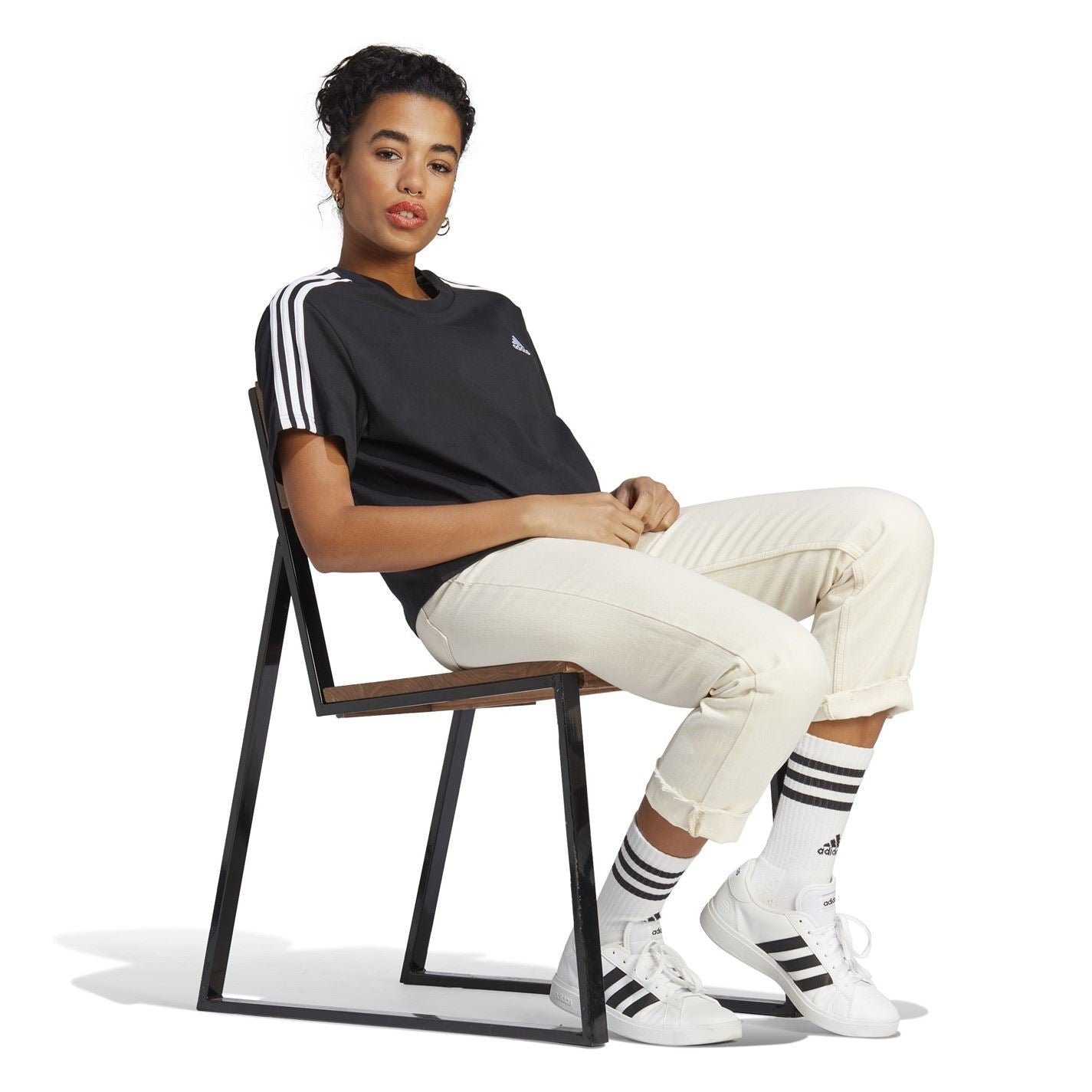 adidas Womens 3s Crop T-Shirt