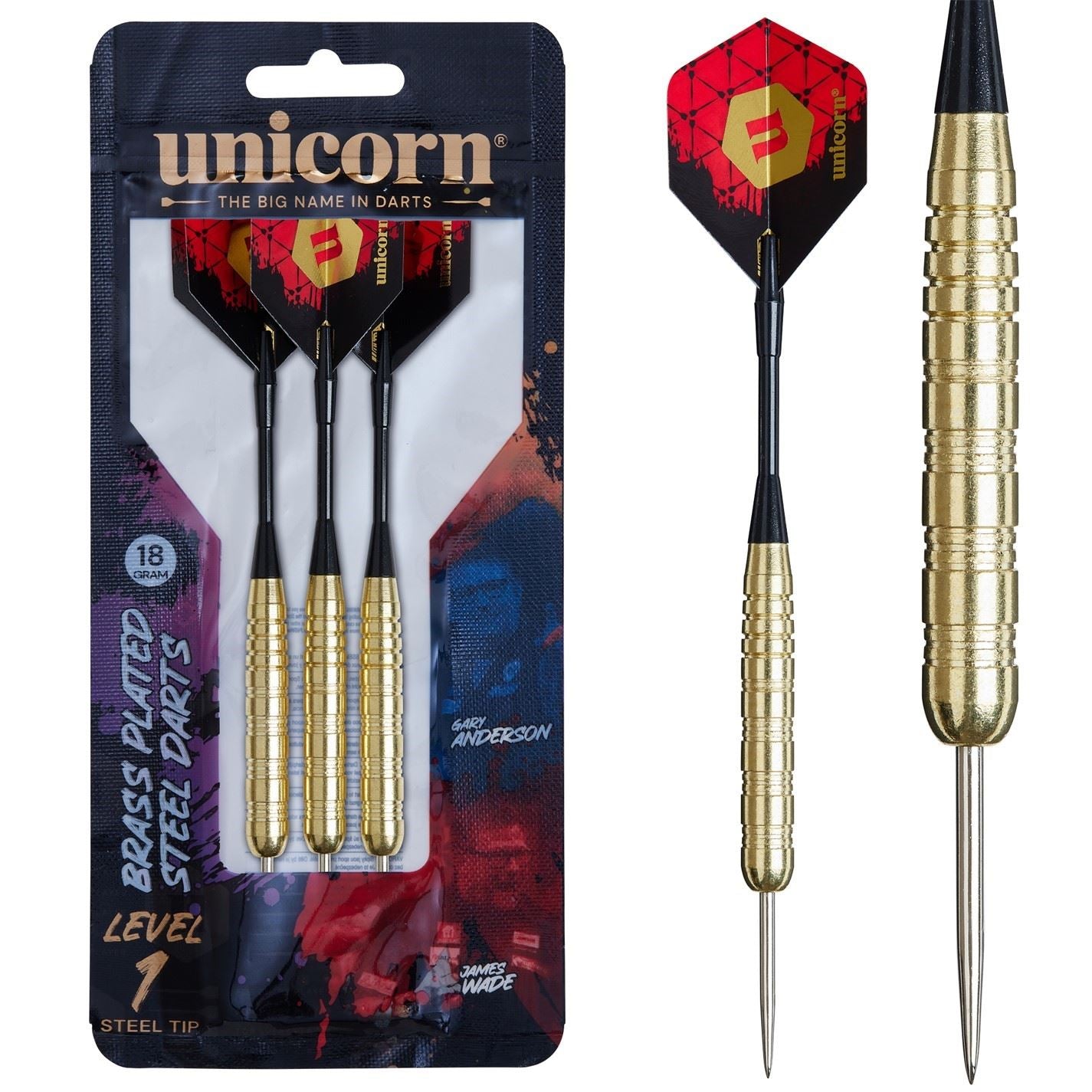 Unicorn Darts Steel Tip Darts Set | Level 1 | Brass Plated Steel