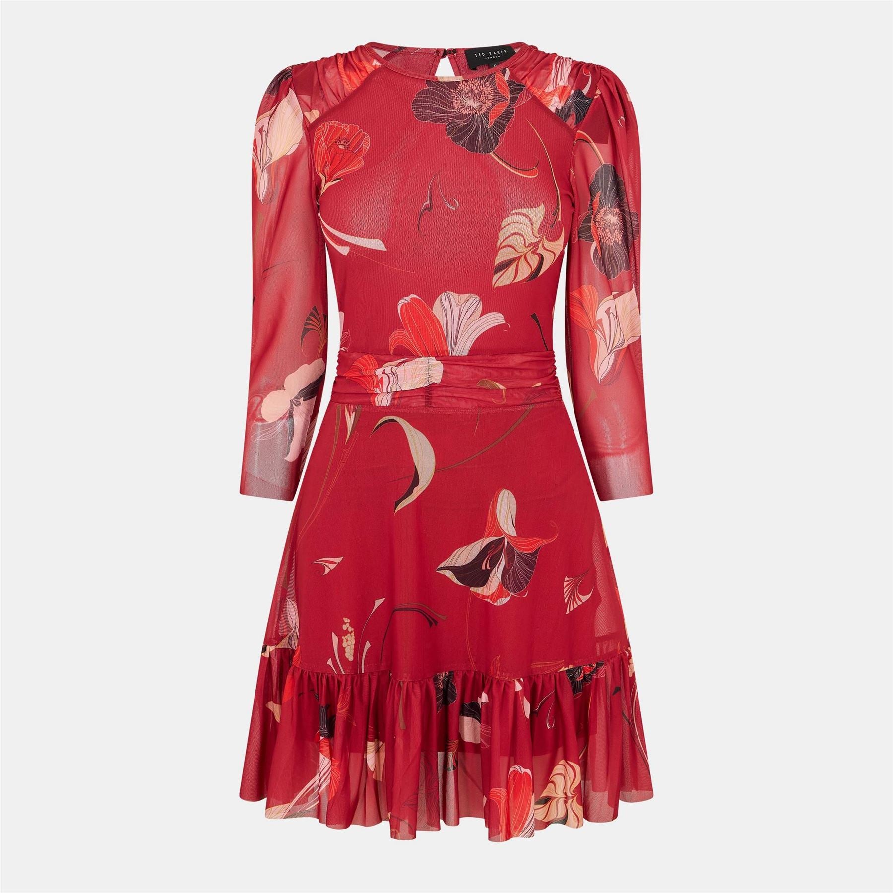Ted Baker Mesh Crew Neck Three Quarter Sleeve Midi Dress – Lovell