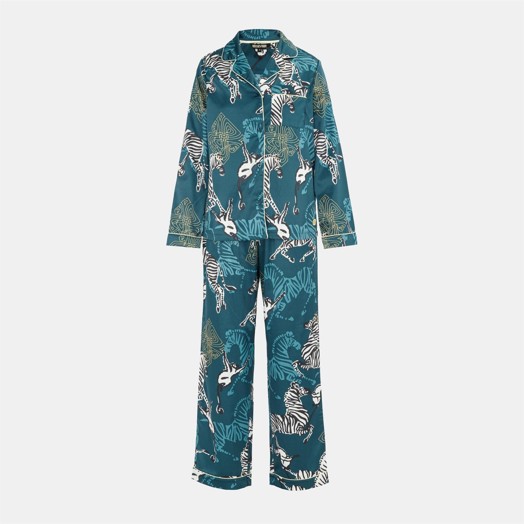 Biba Rever Collared Neck Long Sleeve Pyjama Set