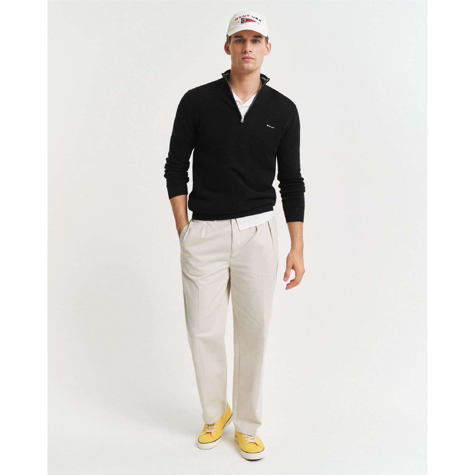 Gant Piqué Half Zip Sweater
