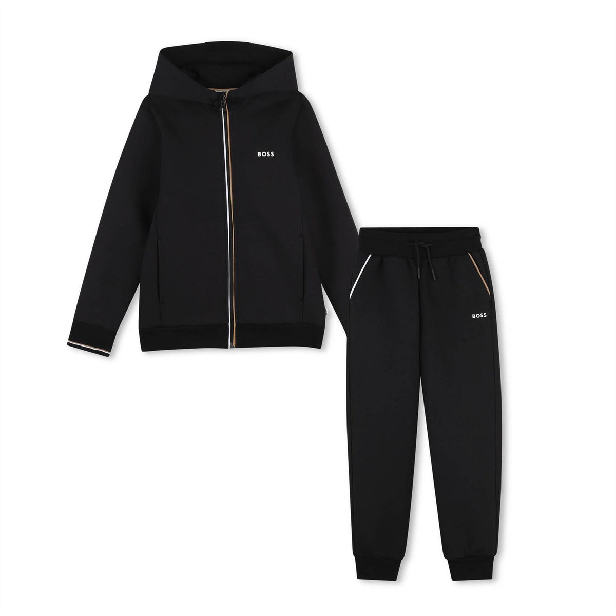 Boss Cotton Full Zip Hoodie And Joggers Fleece Tracksuit