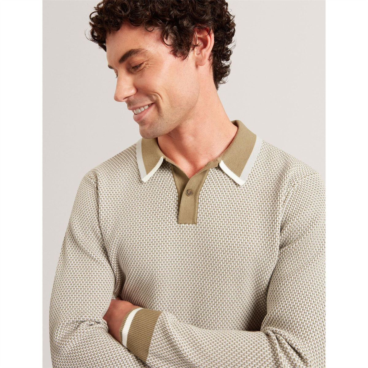Ted Baker Ls Waffle Polo Sn71