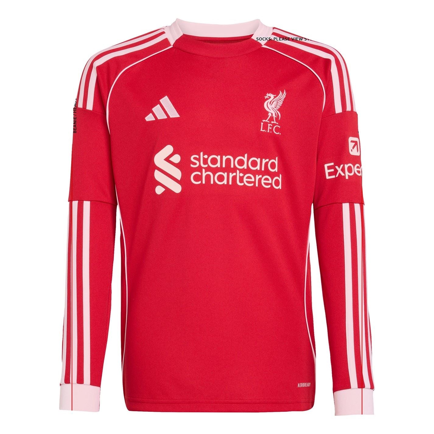 adidas Liverpool Long Sleeve Home Shirt 2025 2026 Juniors