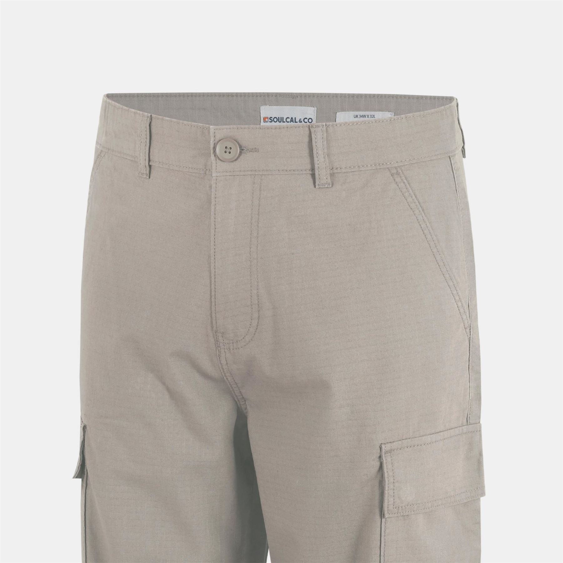 SoulCal Rip Solid Patterned Straight Cargo Trousers