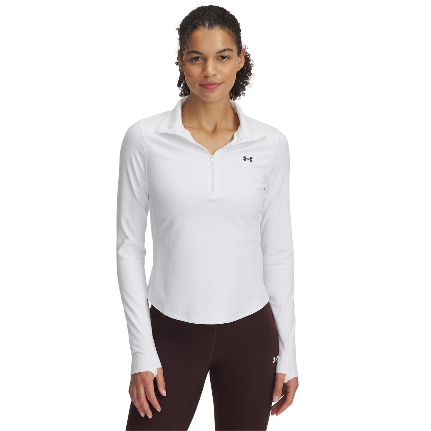 Under Armour Motion Zip Neck Long Sleeve Thumb Hole Top
