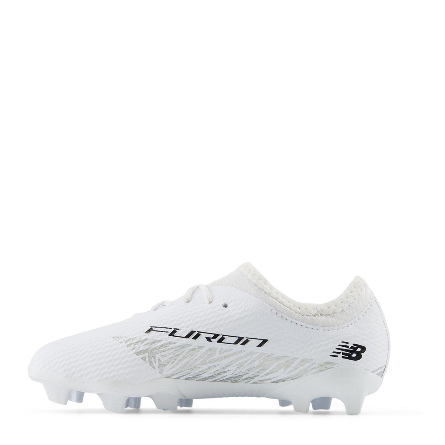 New Balance Balance Furon V8 White Silver Firm Ground Football Boots Boys