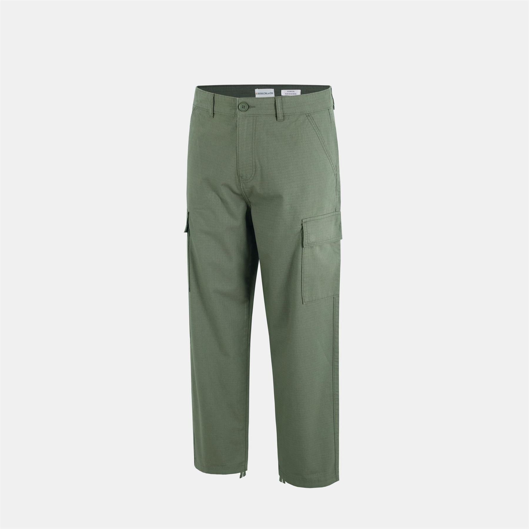 SoulCal Rip Solid Patterned Straight Cargo Trousers