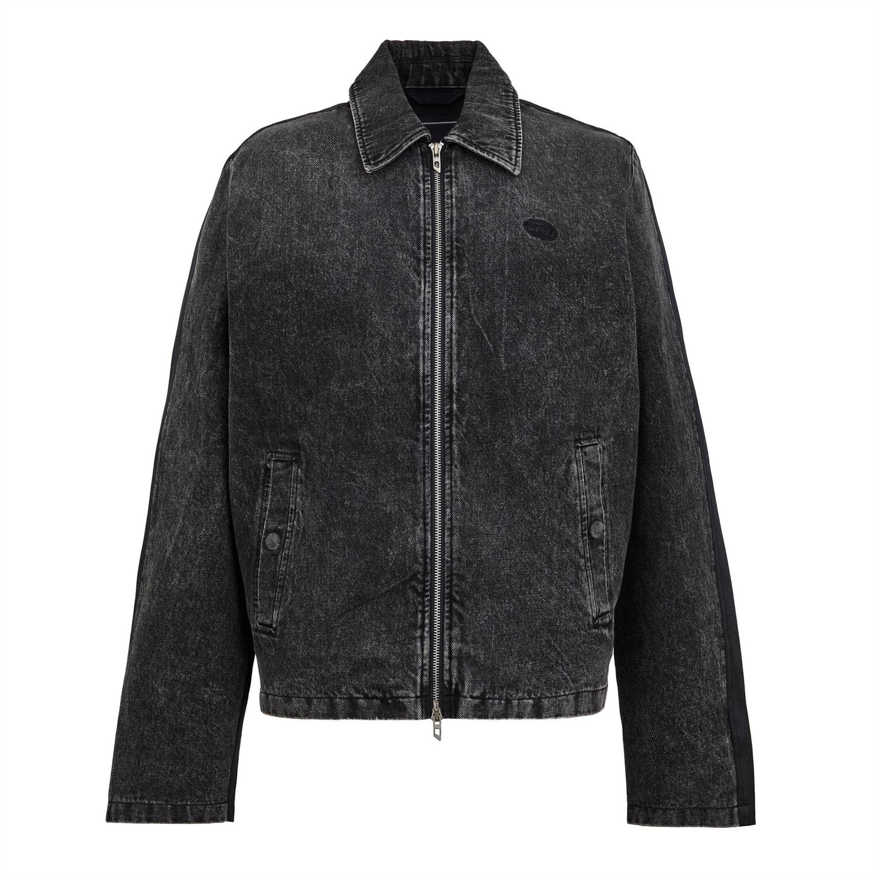 Diesel Stone Wash Bomber Jacket with Woven Cuff