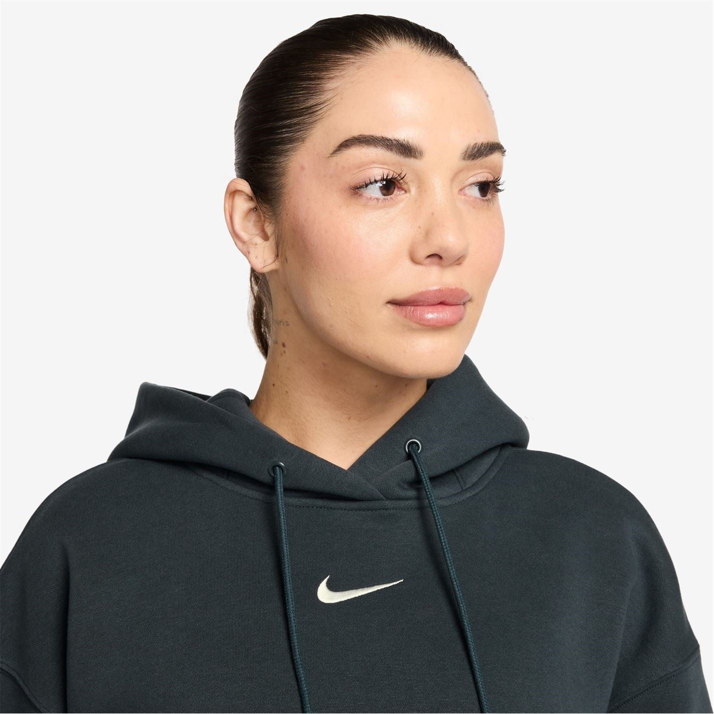 Nike Phoenix Fleece Oversize Fit Drop Shoulder Long Sleeve Hooded Neck Sweatshirt