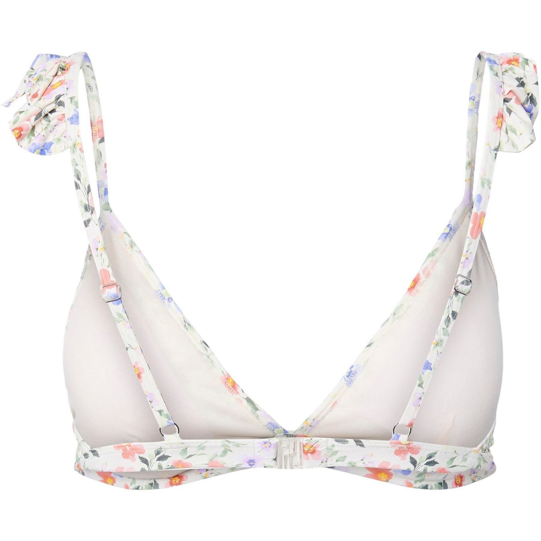 Pieces Floral Print Frill Plunge Swimsuit