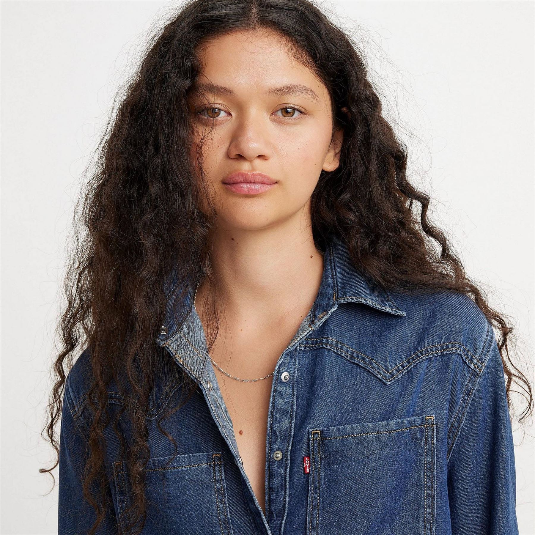 Levis Teodora Western Long Sleeve Denim Shirt