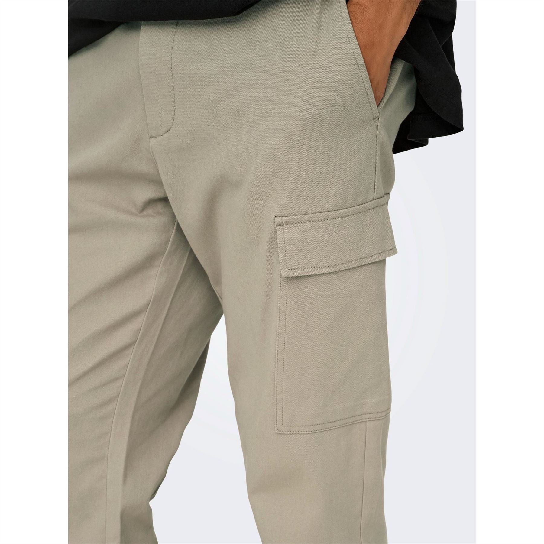 Only Solid Patterned Straight Cargo Pants