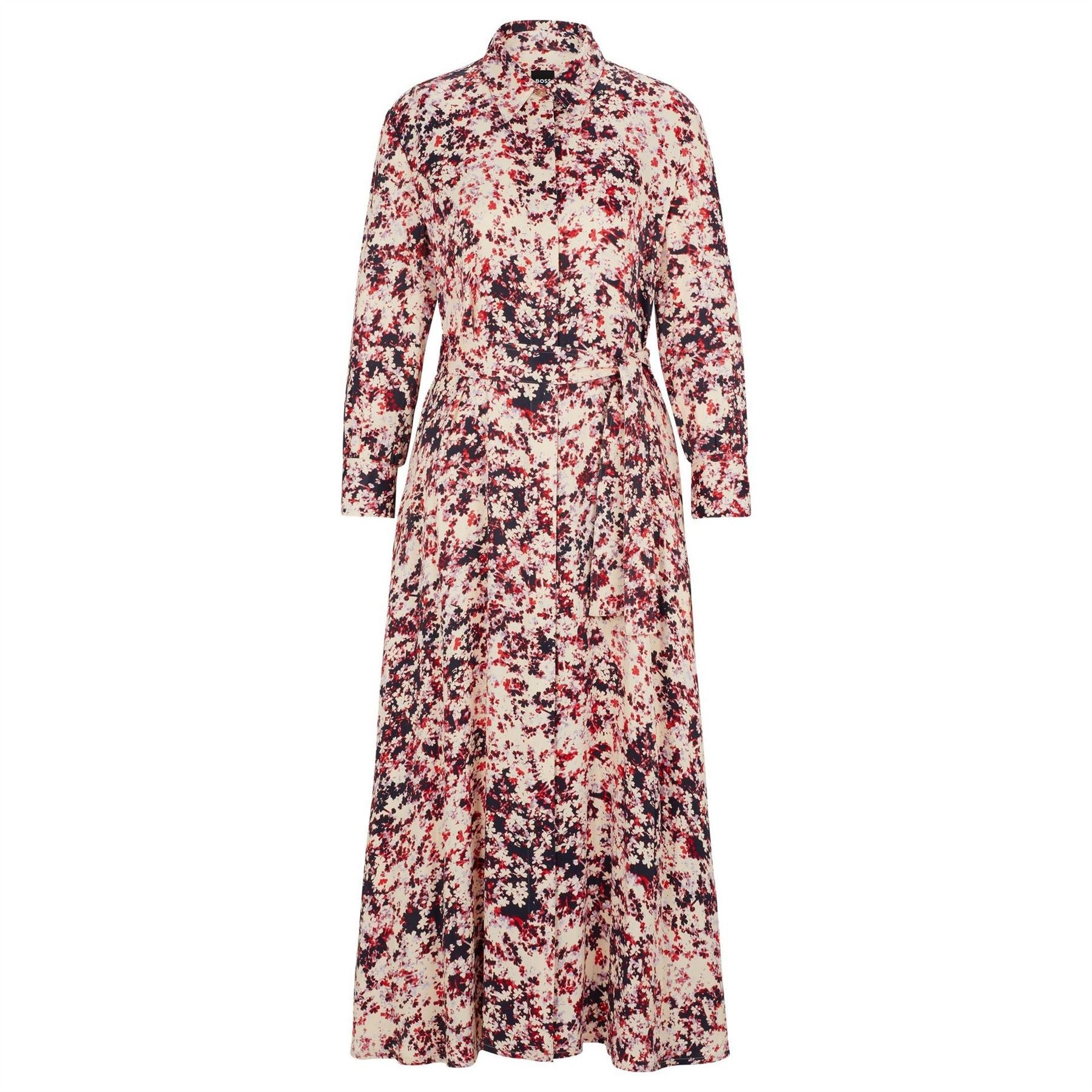 Boss Davivio3 Long Sleeve Midi Shirt Dress