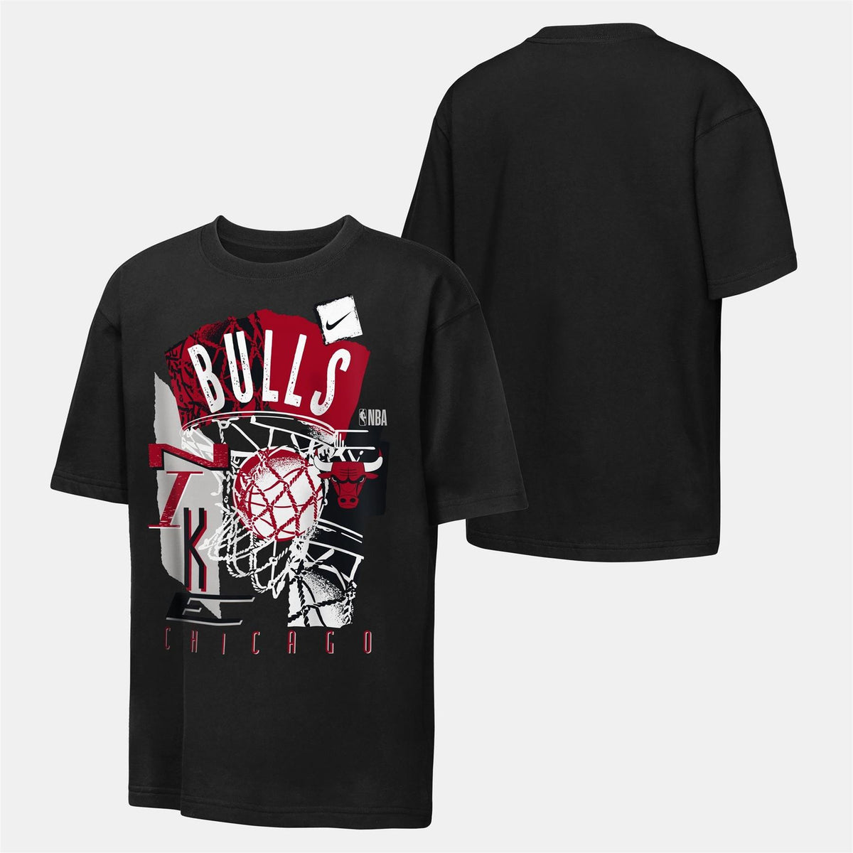 Nike NBA Graphic Text Graphic Crew Neck Ribbed Collar Short Sleeve Jersey T-Shirt