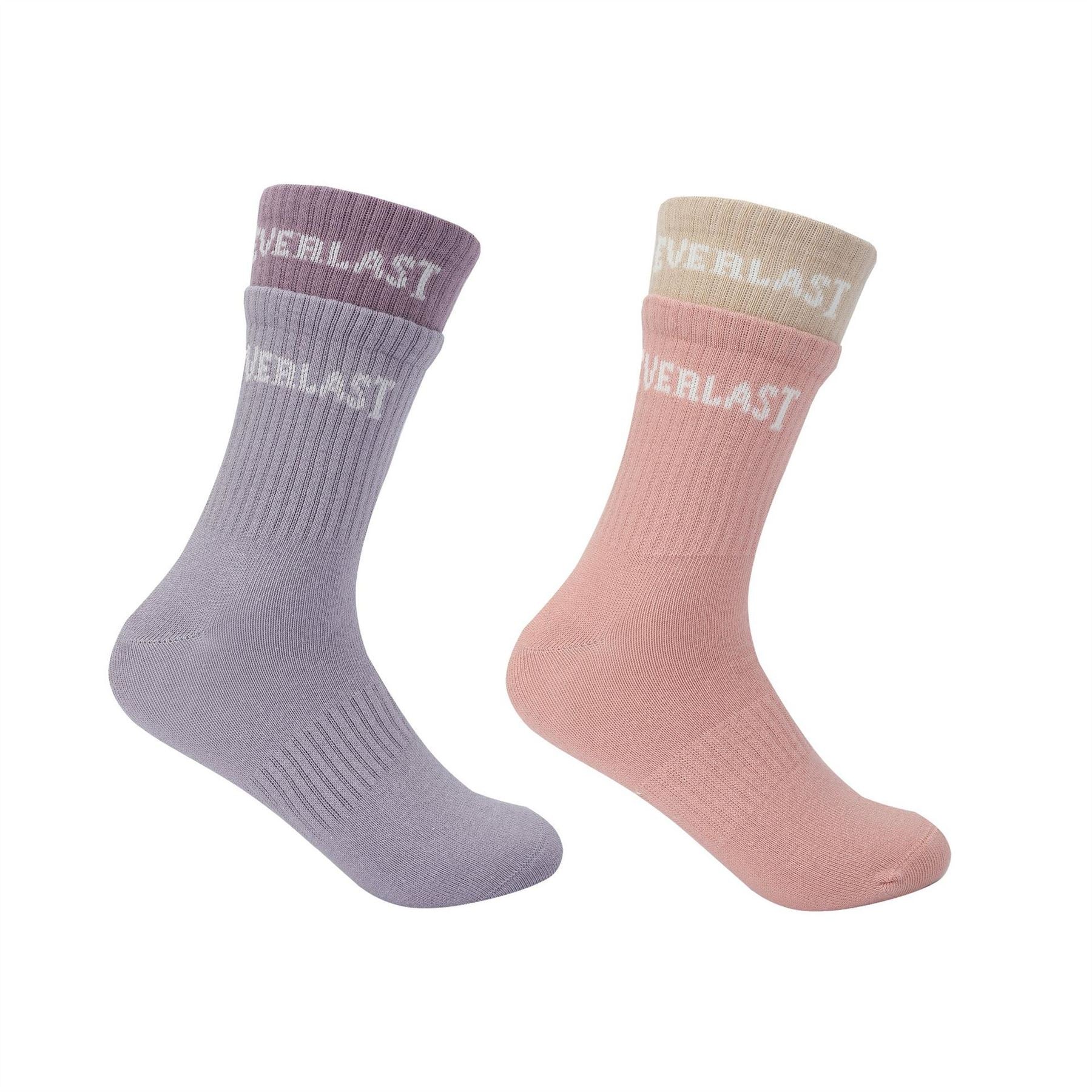 Everlast 2 Pack Rib Lettering Crew Socks