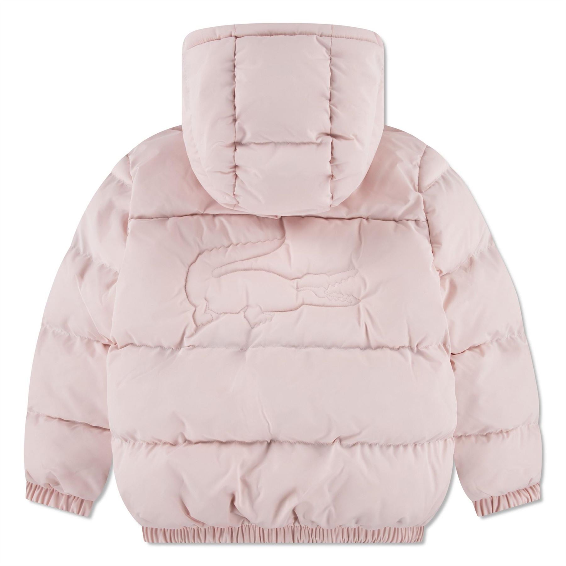 Lacoste Core Hooded Ribbed Cuff Puffer Jacket with Logo