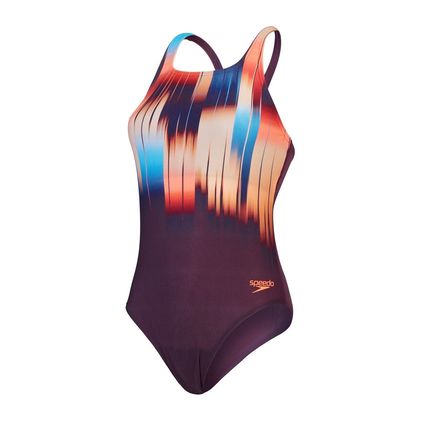 Speedo Medalist Geometric Patterned One-Piece Swimsuit