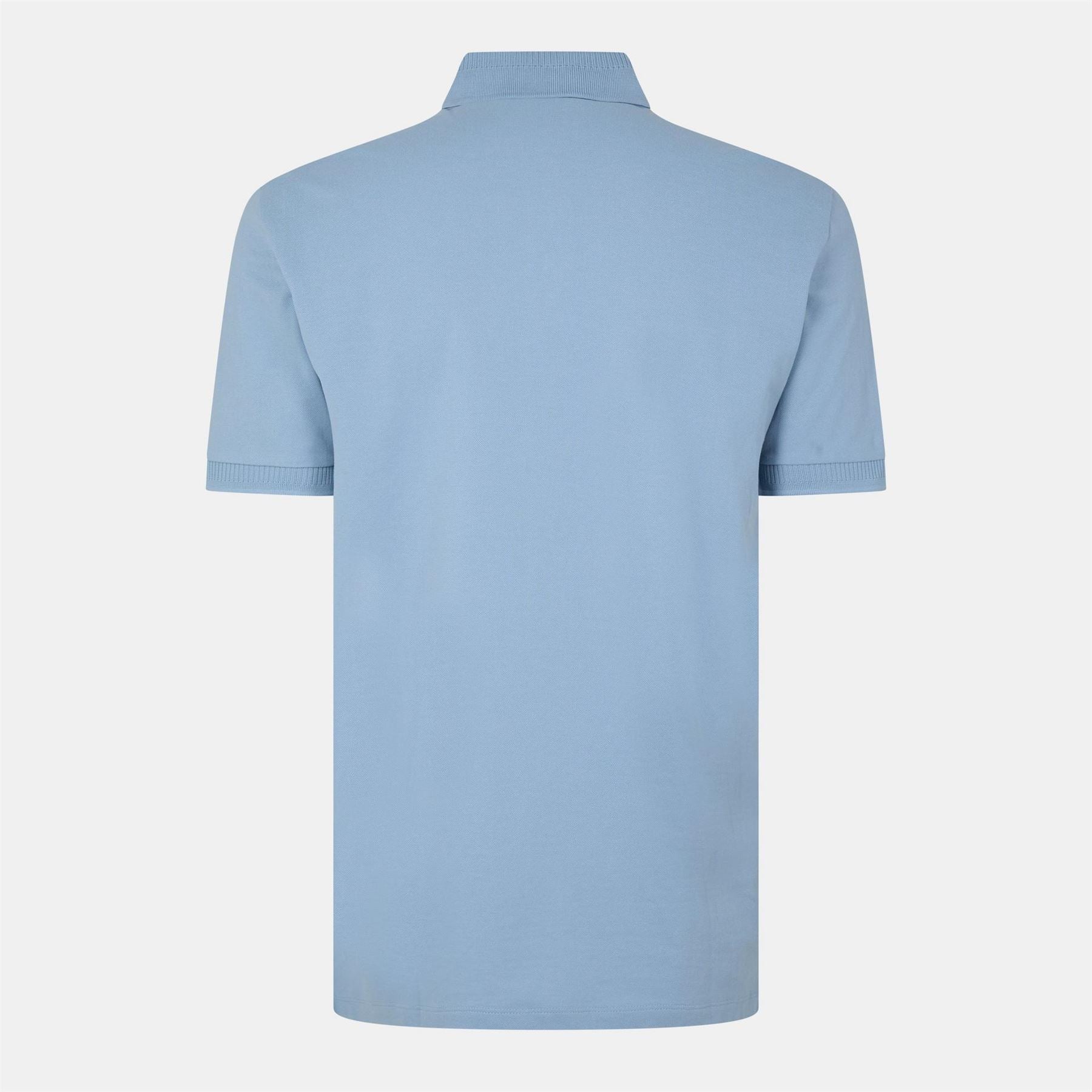 Hugo HUGO Deruso Short Sleeve Polo Shirt with Logo Detail and Ribbed Collar   Premium Cotton
