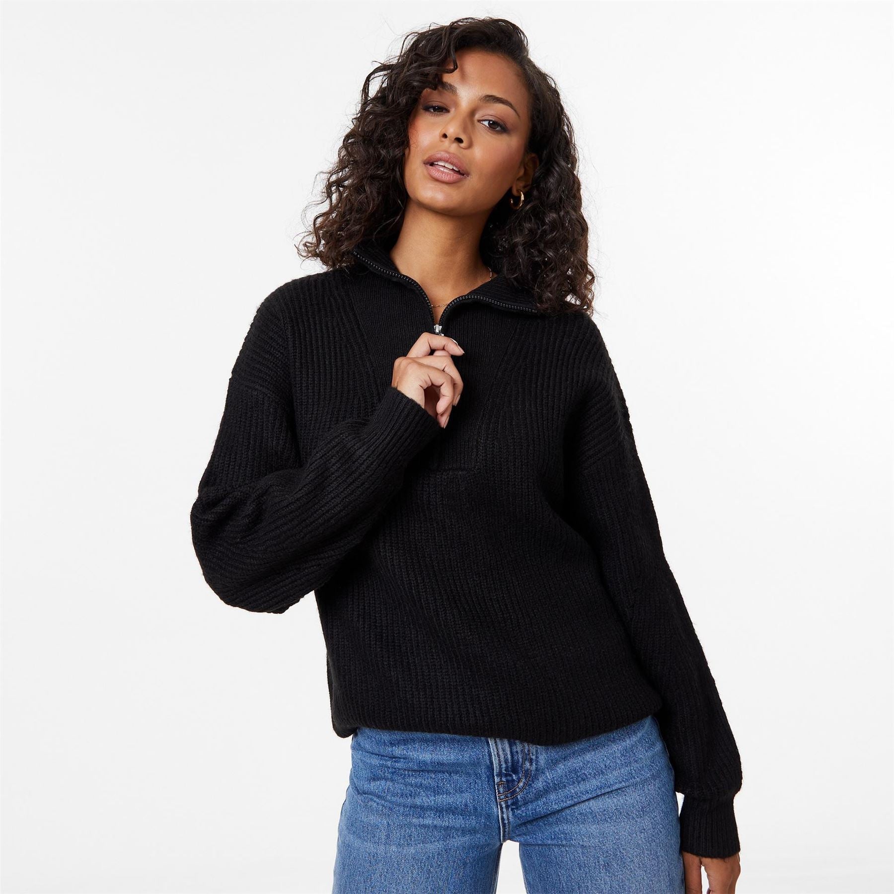 Jack Wills High Neck Zip Knitted Jumper