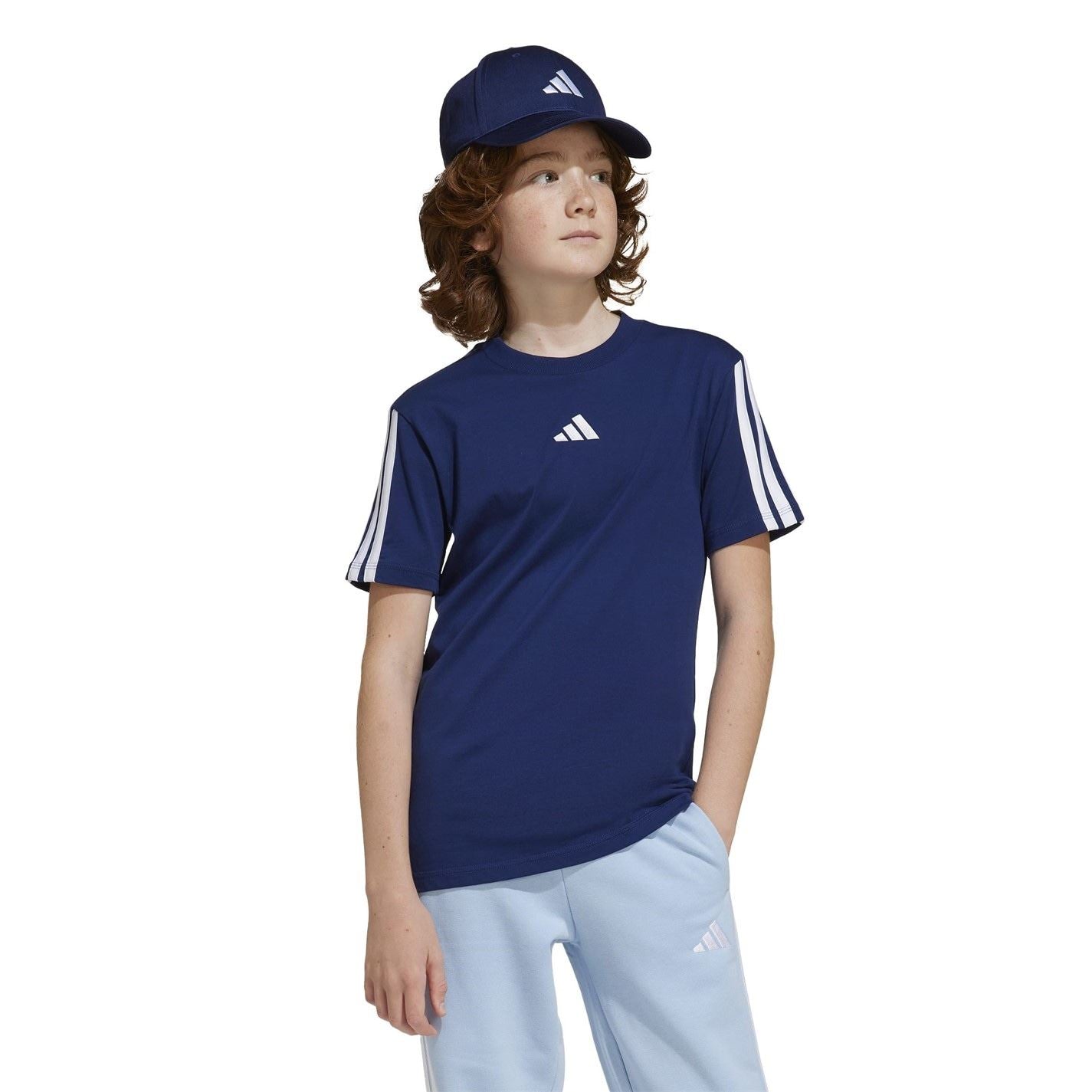 adidas 3 Stripe Essentials T-Shirt Junior