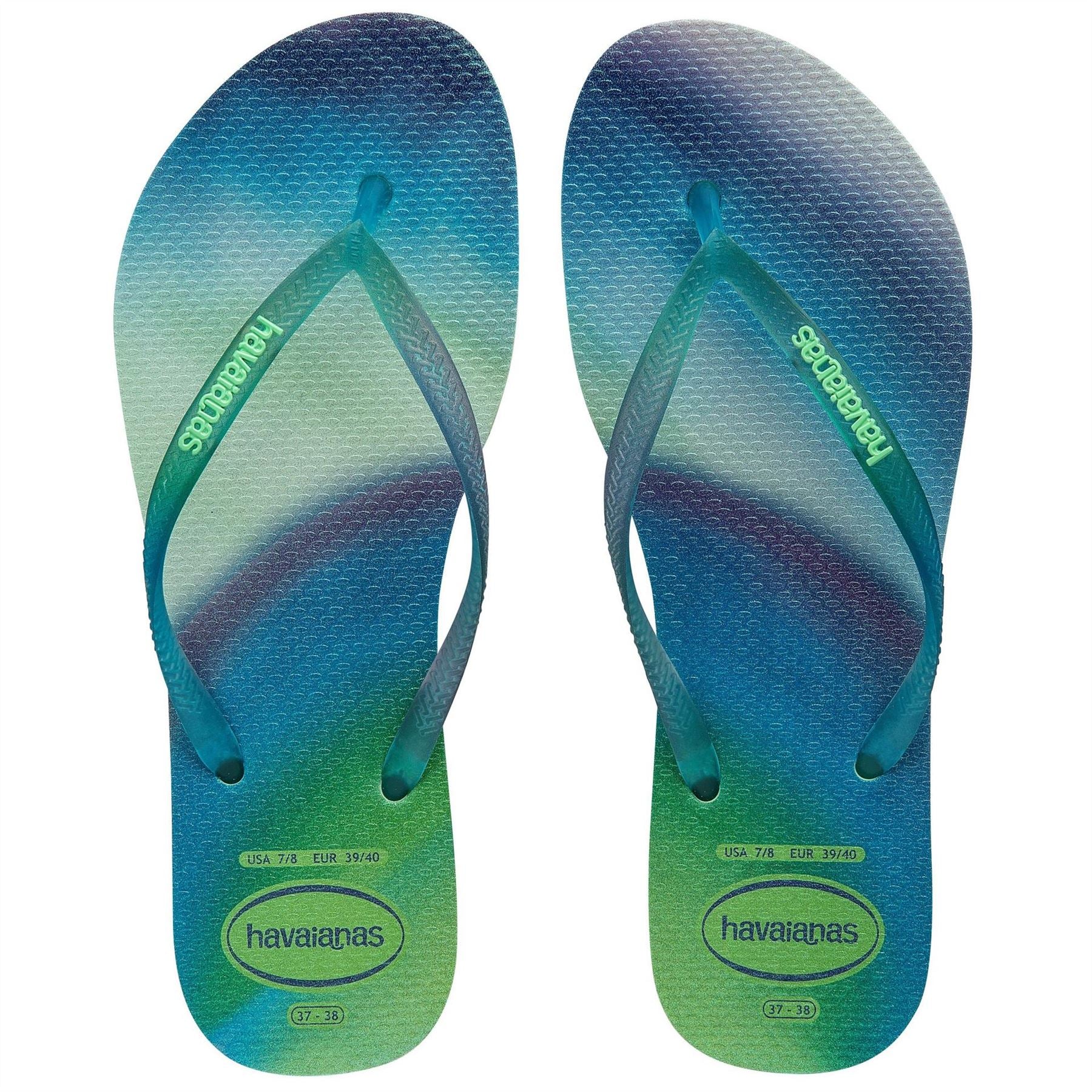 Havaianas Womens Hav. Slim Metallic Rainbow Citronel Flip Flops