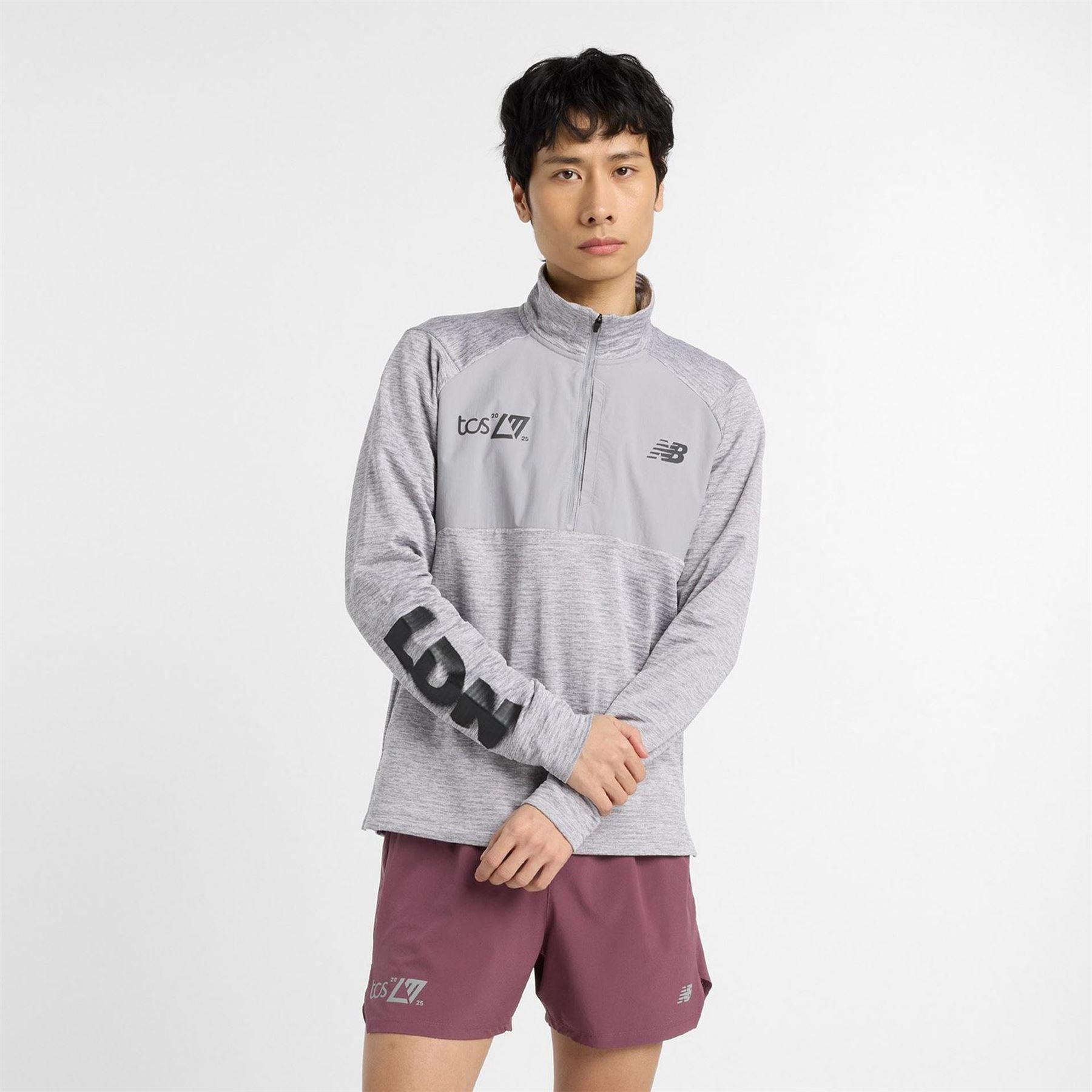 New Balance Mens Balance Heat Grid Quarter Zip Running Top