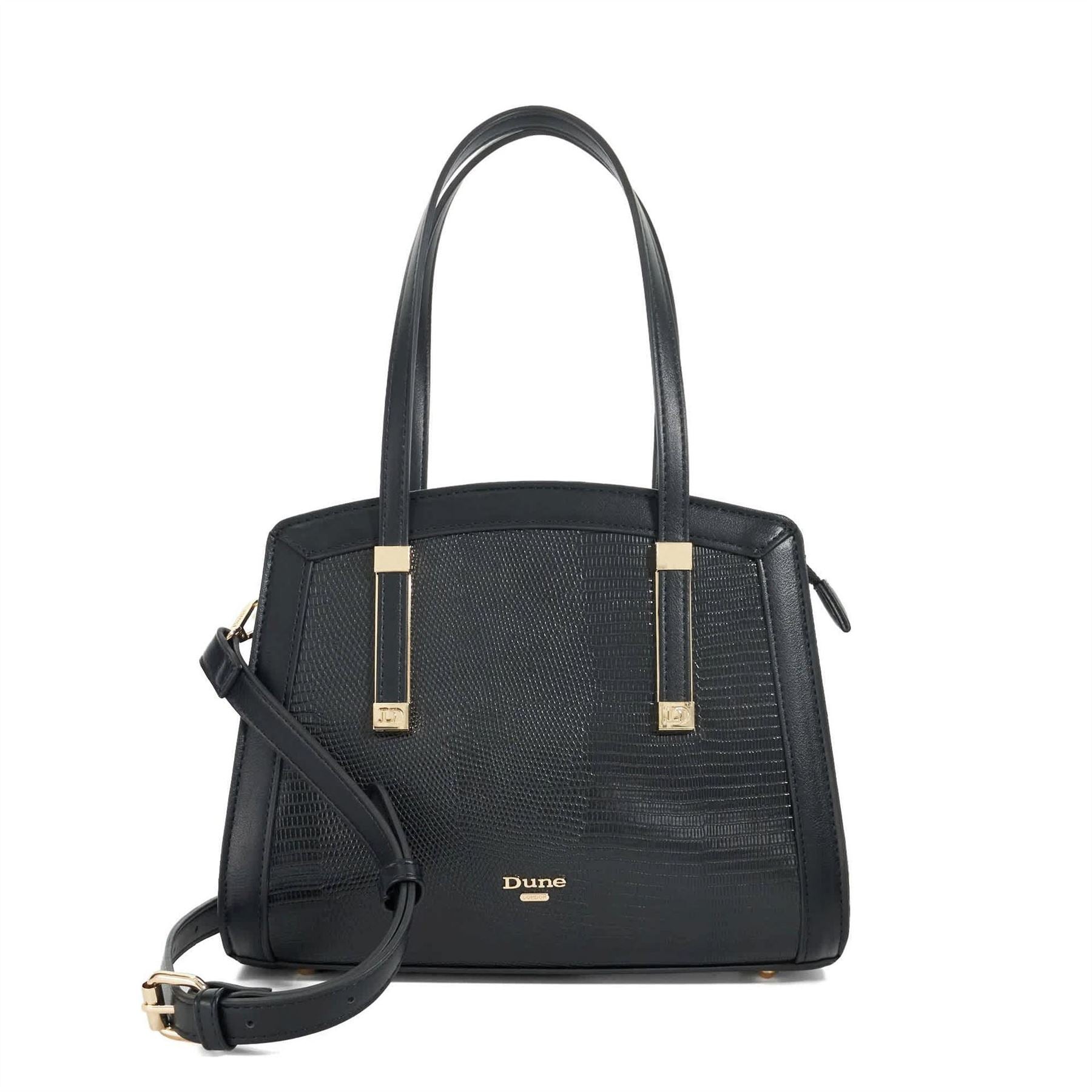 Dune London Dorris Snake Skin Textured Tote with Logo