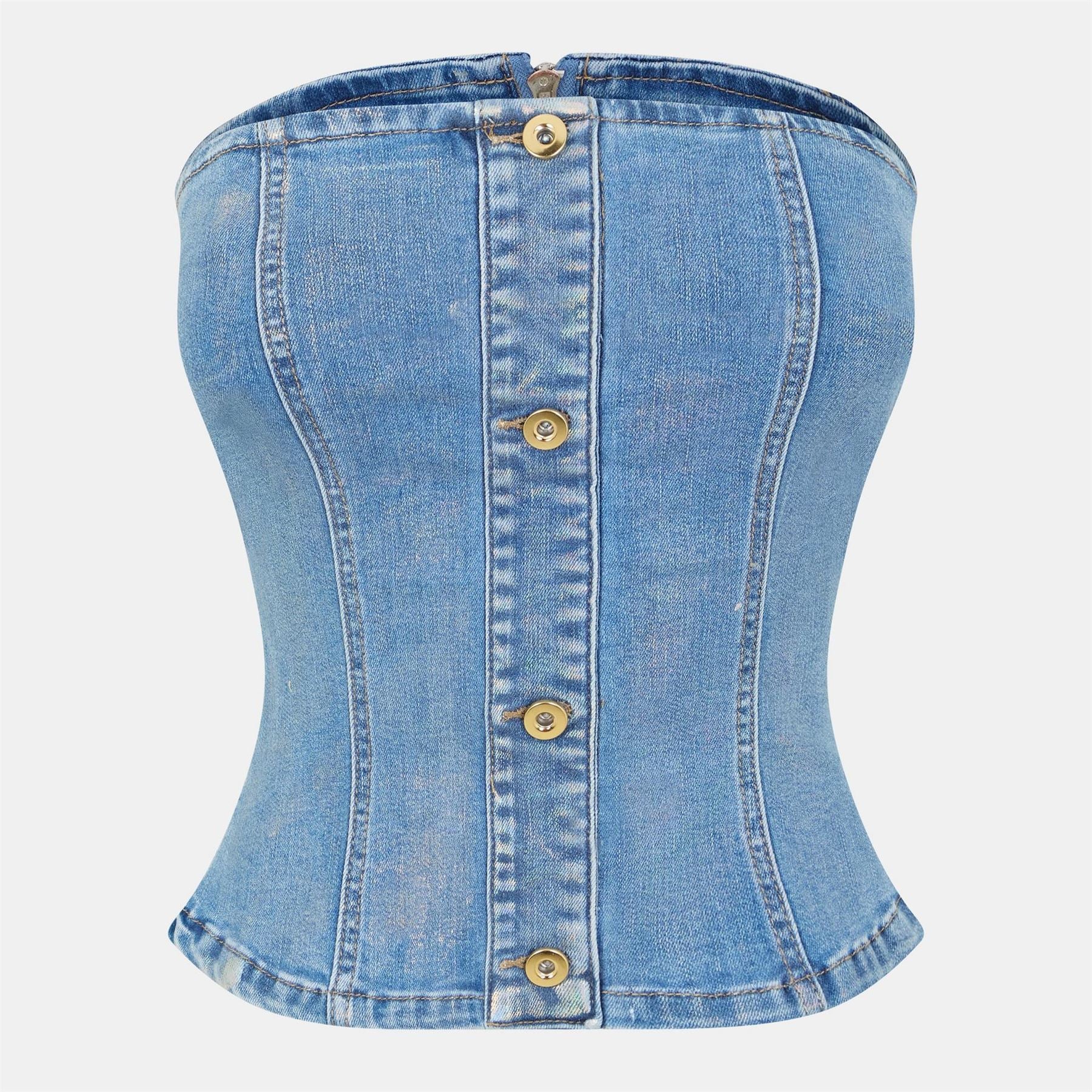 AmyLynn Denim Corset Snug Fit Top