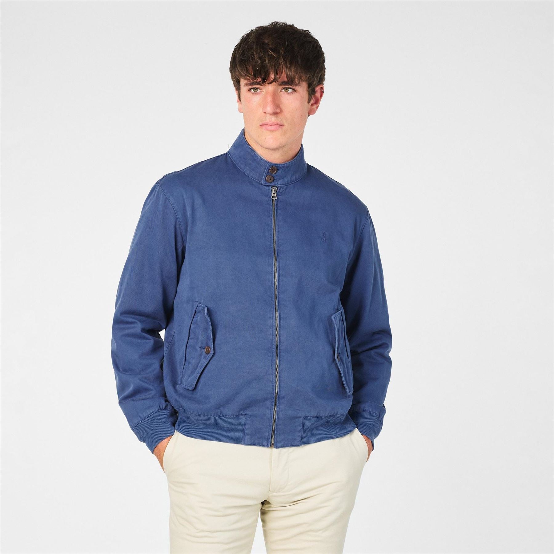 Polo Ralph Lauren Bedford Solid Patterned Ribbed Cuff Windbreaker Jacket