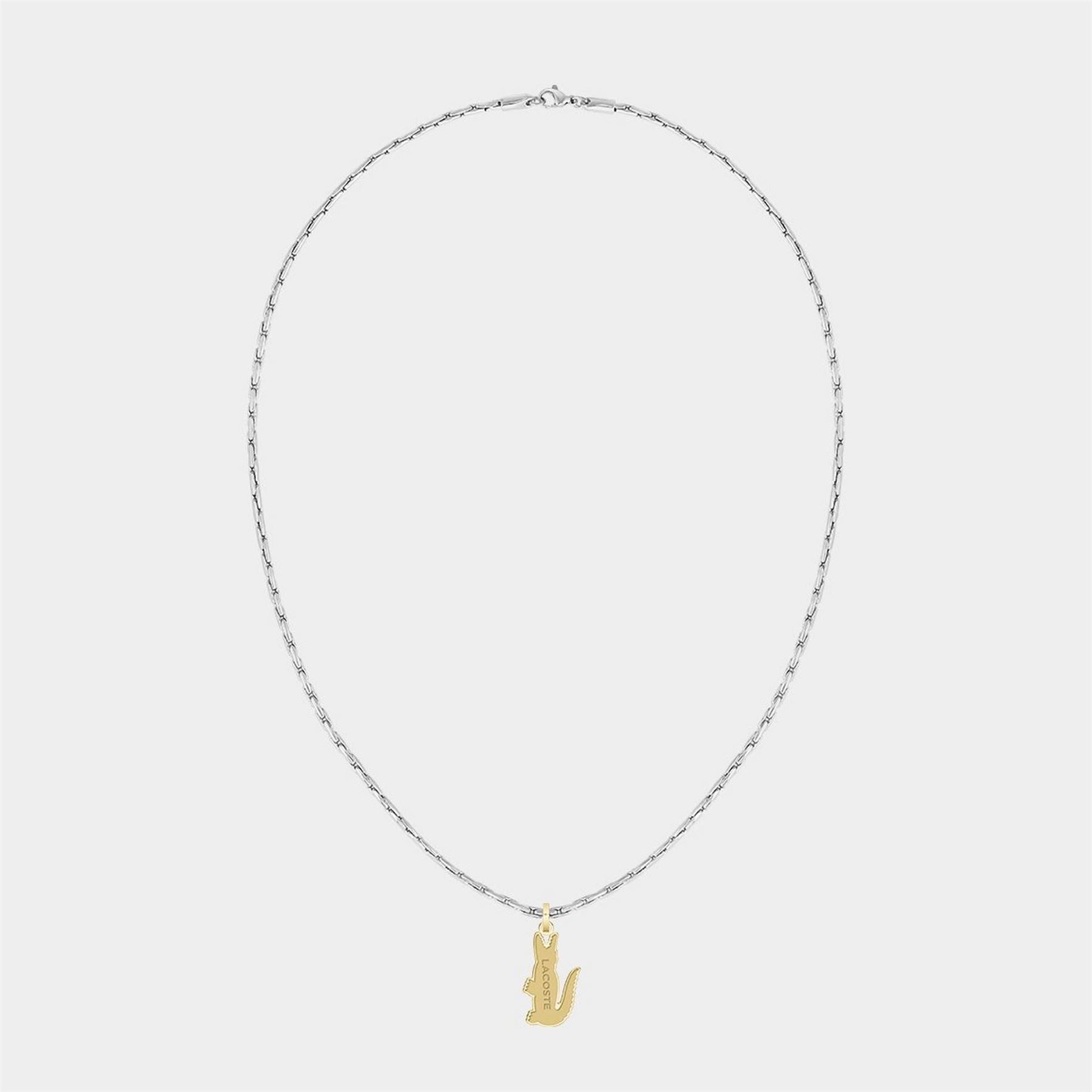 Lacoste Mens Arthor Crocodile Box Chain Necklace