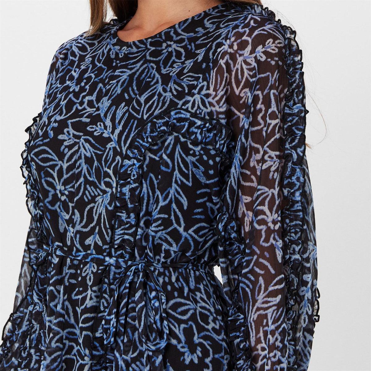 French Connection Connection Crew Neck Mini A-Line Dress