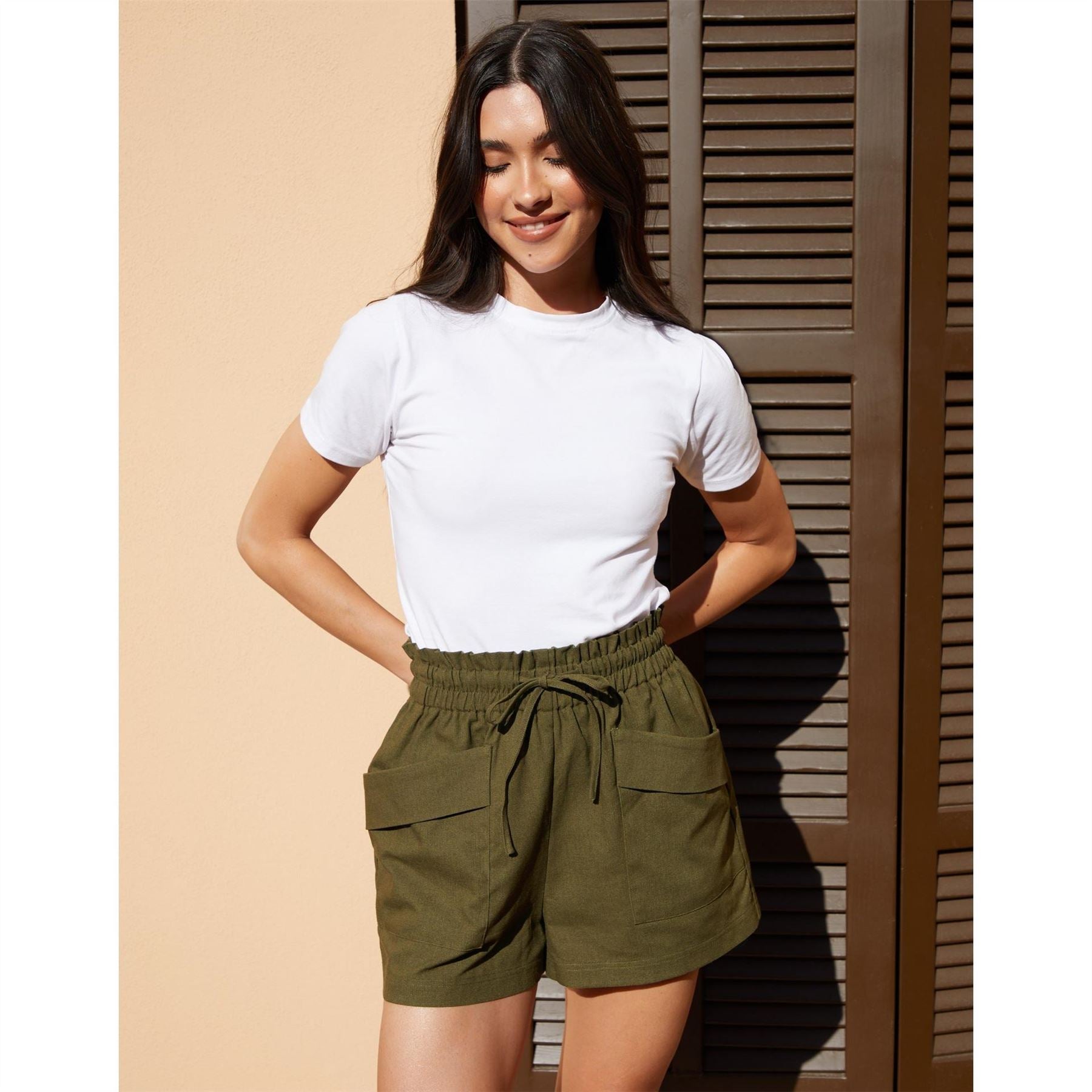 Threadbare Wippie Paperbag Bermuda Shorts