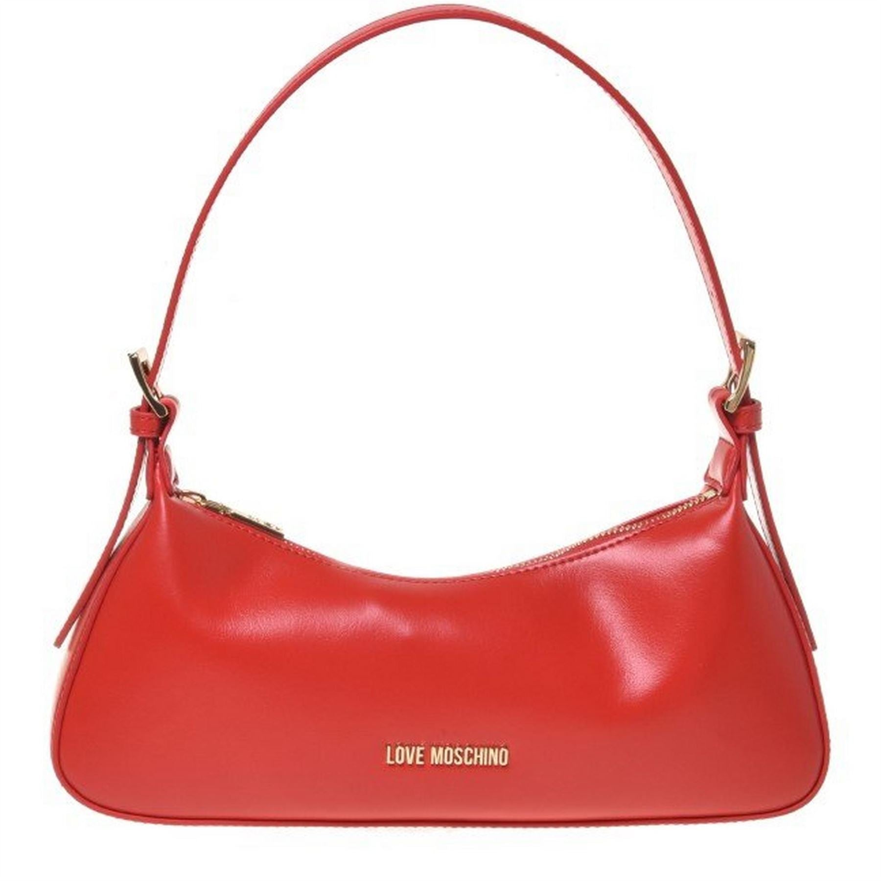 Love Moschino Superq Shoulder Geometric Patterned Crescent Baguette Bag
