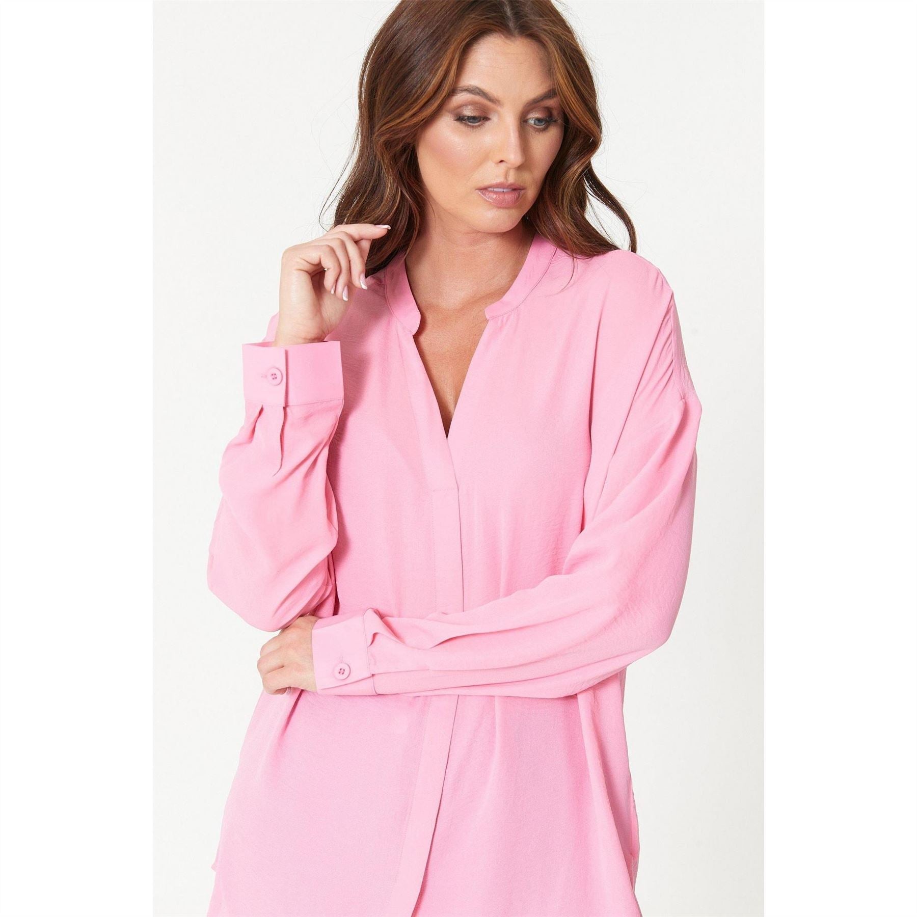 Be You Relaxed Fit V Neck Long Sleeve Blouse
