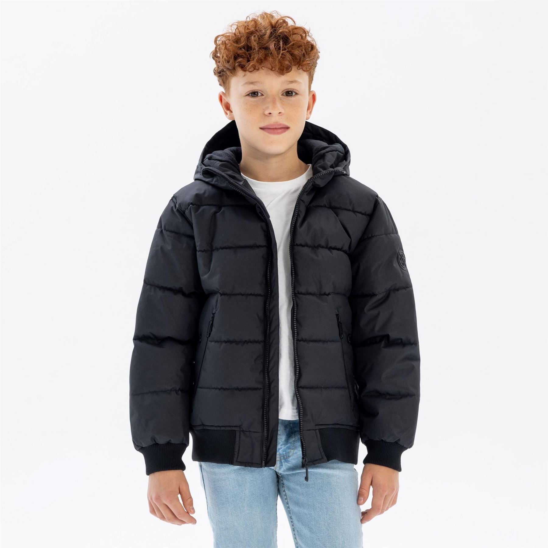 Minoti Boys Padded Jacket With Hood Black