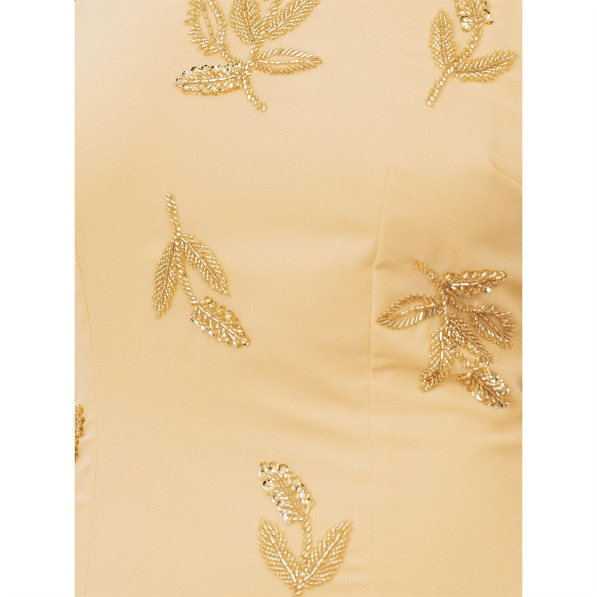 Maya Deluxe Buttercream Embellished Halter Neck  And  Open Back Maxi Dress
