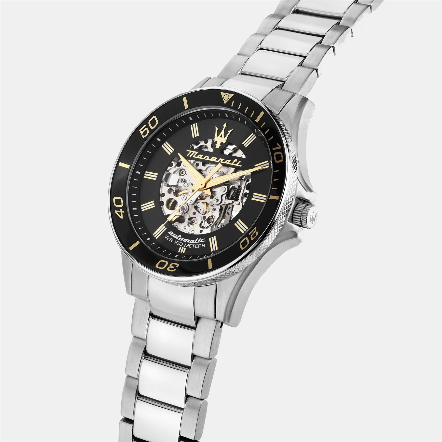 Maserati Sfida Skeleton Steel Bracelet Analogue Watch