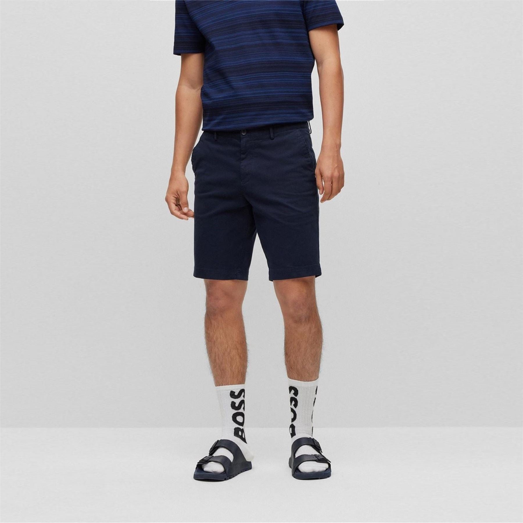 Boss Solid Patterned Regular Fit Bermuda Shorts
