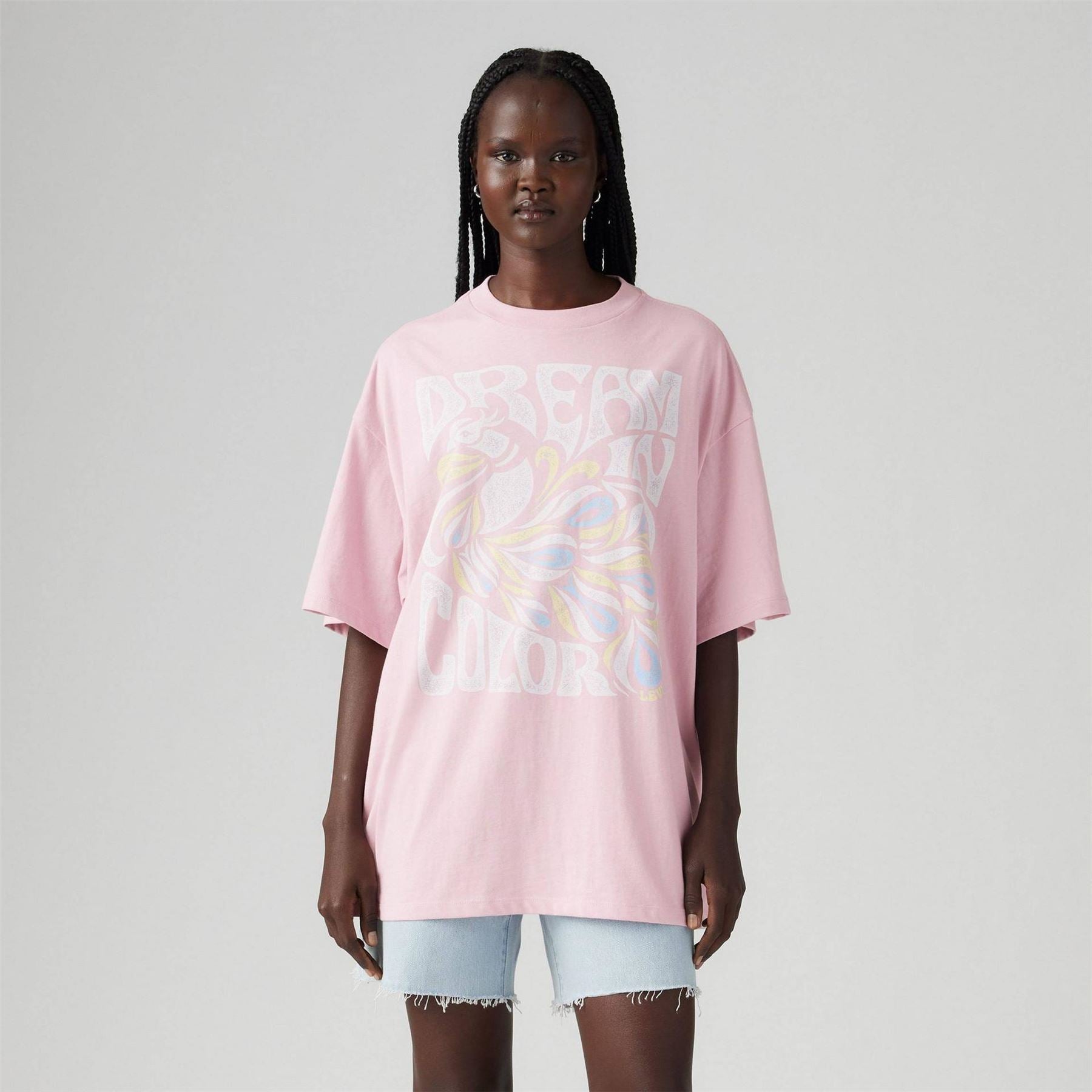 Levis Oversize Fit Lettering Crew Neck T-Shirt