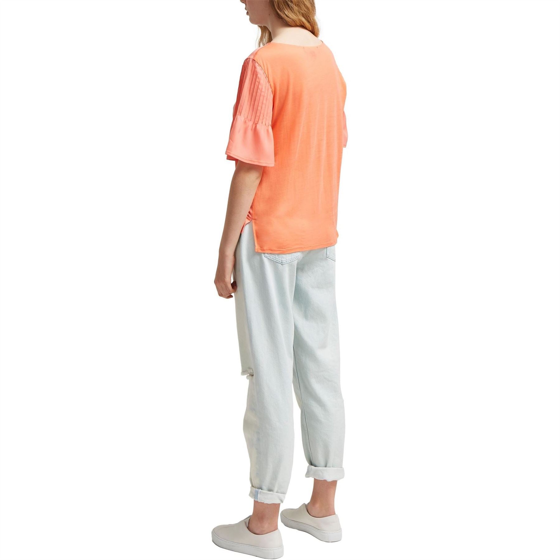 French Connection Crepe Pintuck Shoulder T-Shirt