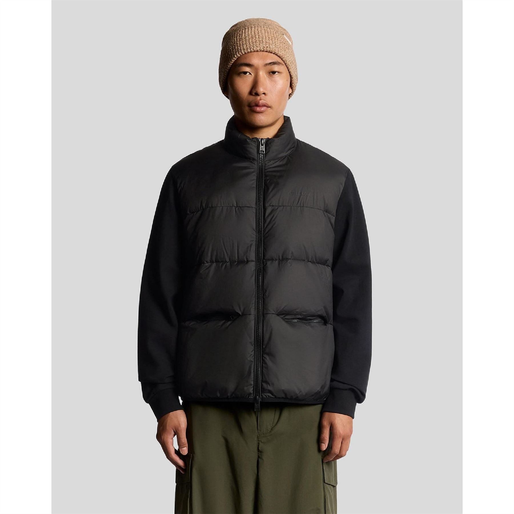 Lyle and Scott Neck Hybrid Zip Through Jumper