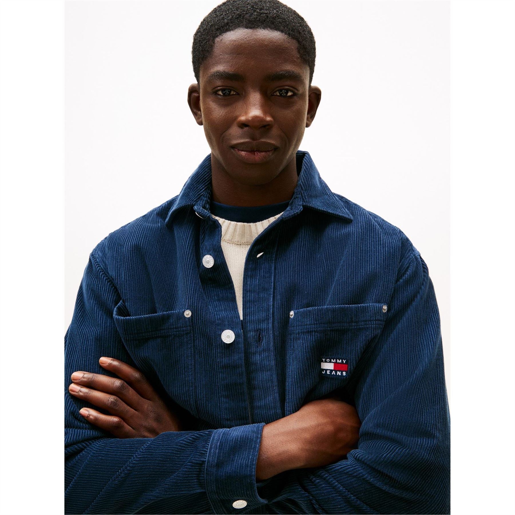 Tommy Jeans Collared Neck Long Sleeve Cord Shirt