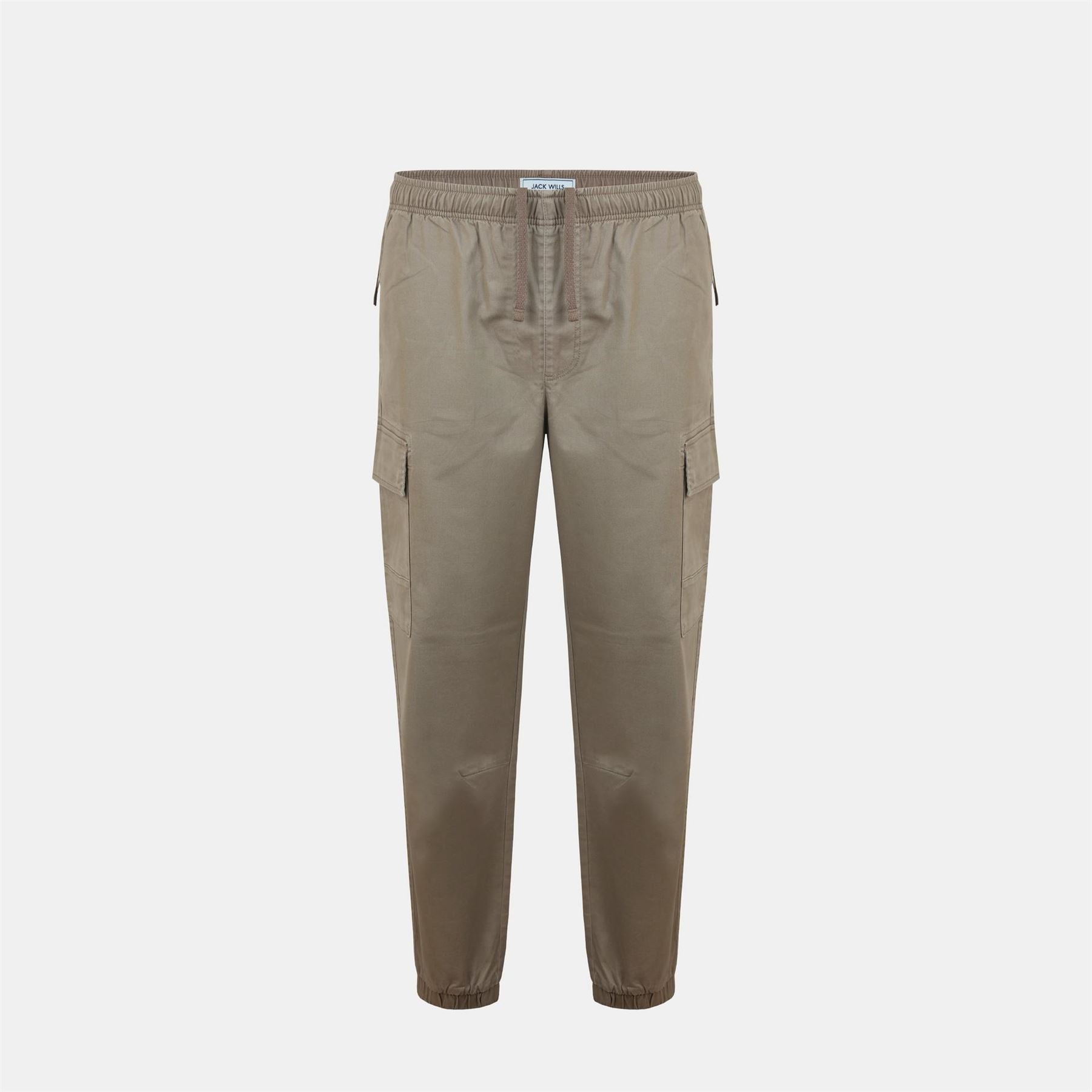 Jack Wills Solid Patterned Elastic Cuff Cargo Combat Pants