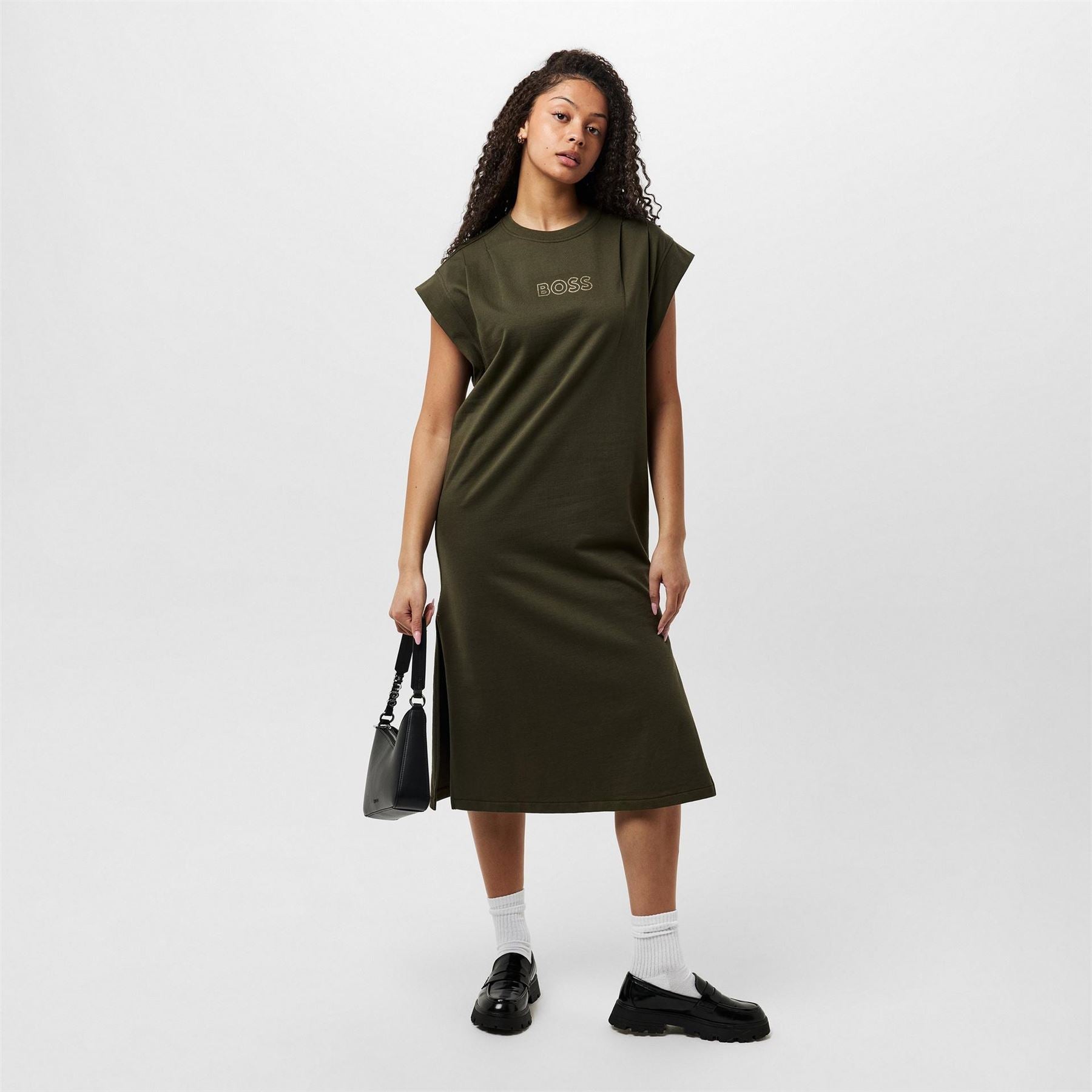 Boss Edress 2 Crystal Embellished Logo Dress