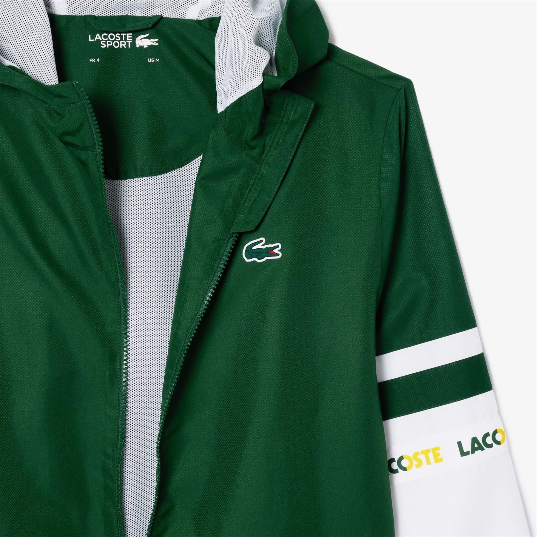 Lacoste Stripe Track Water Repellent Wind Resistant Long Sleeve Softshell Jacket