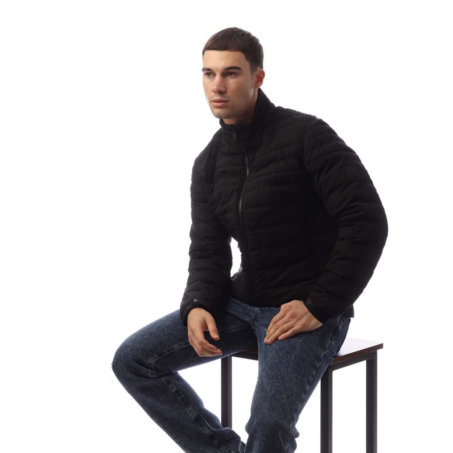 Boss Coldio Solid Patterned Puffer Jacket