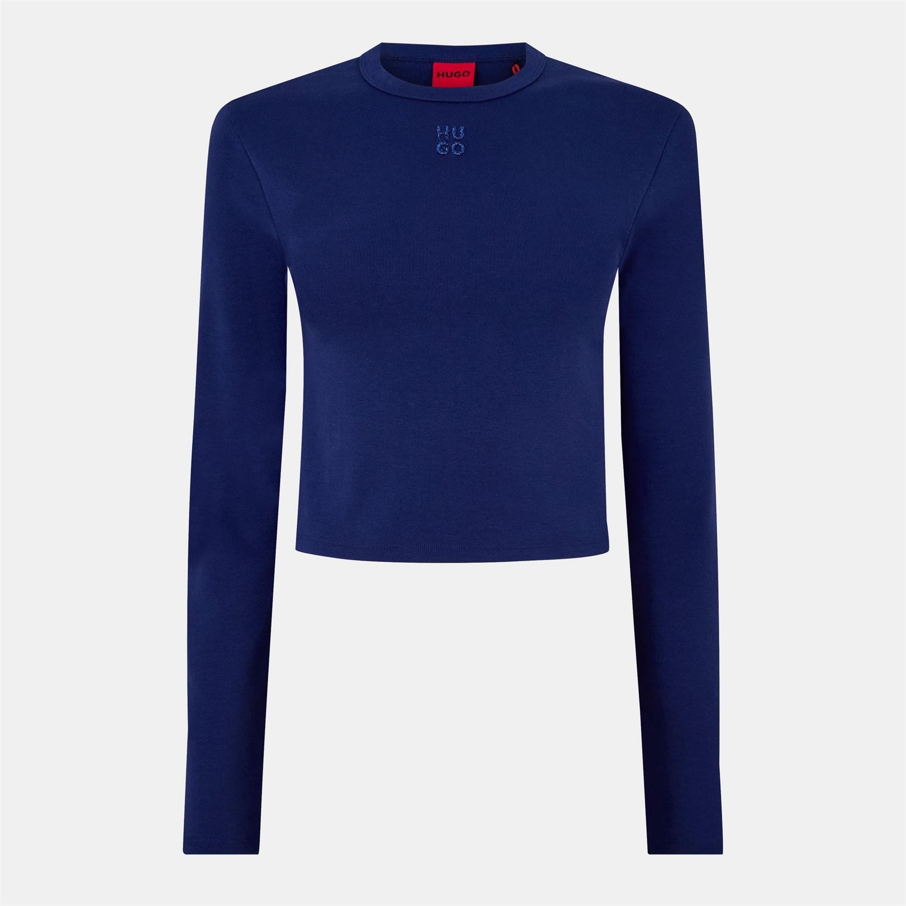 Hugo Cropped Crew Neck Regular Fit T-Shirt
