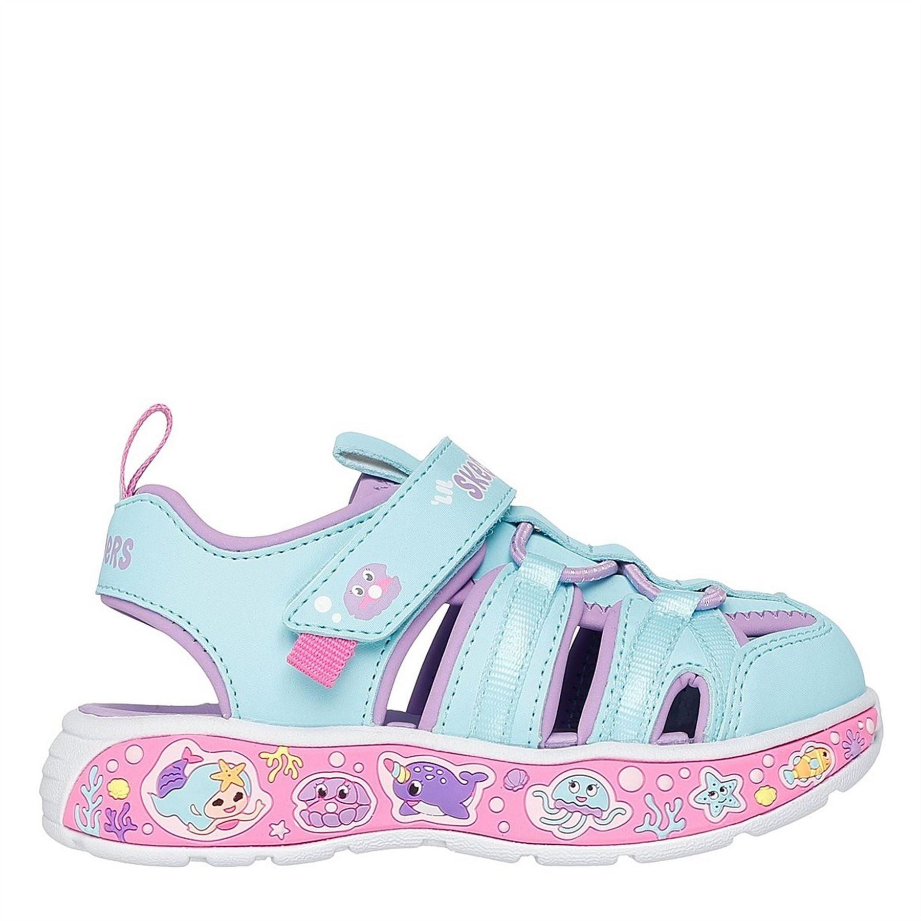 Skechers Toe Sandal W Bungee  And  Strap Flat Sandals Girls