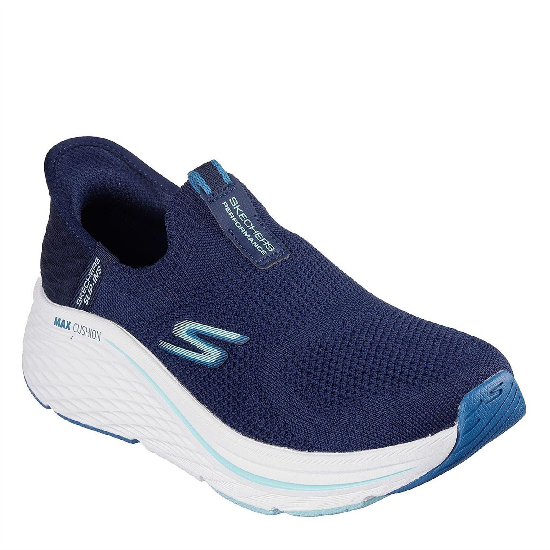 Skechers Womens Engineered Knit Stretch Fit Slip On Runners